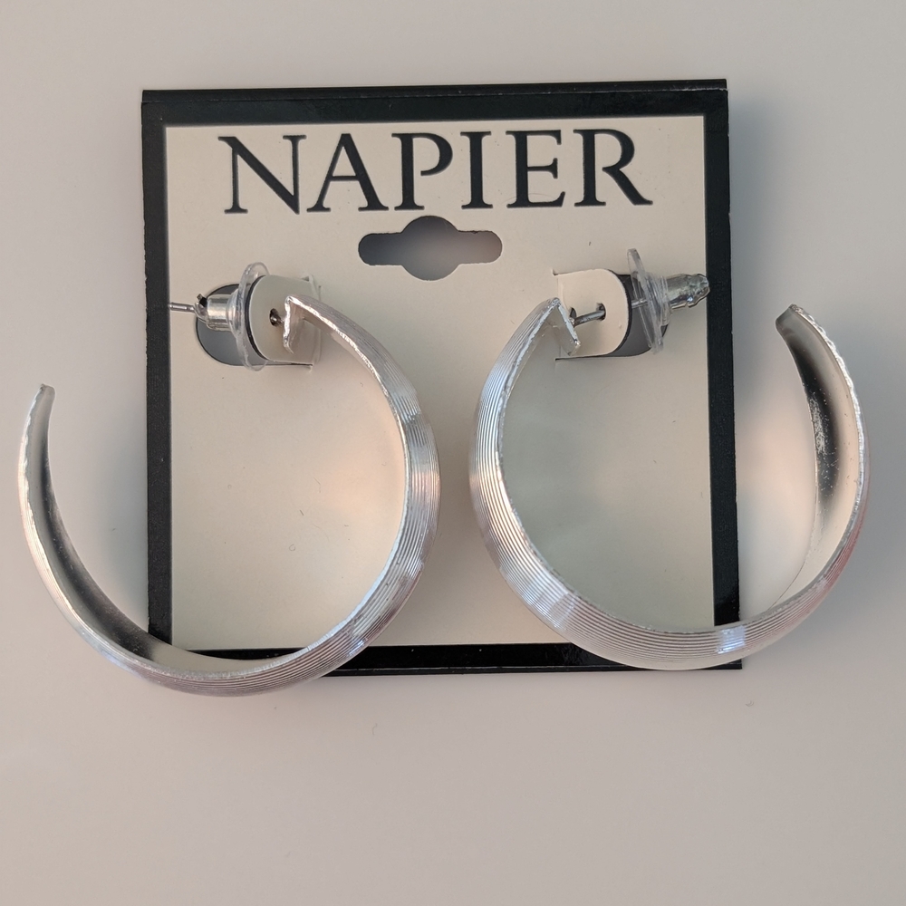 Napier Silver Hoop Earrings